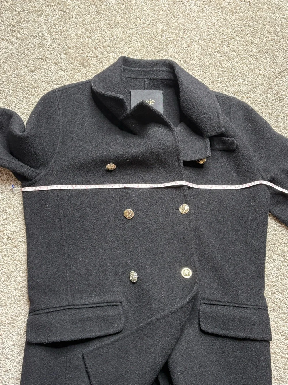 Maje Wool Blend Peacoat - Picture 5 of 5